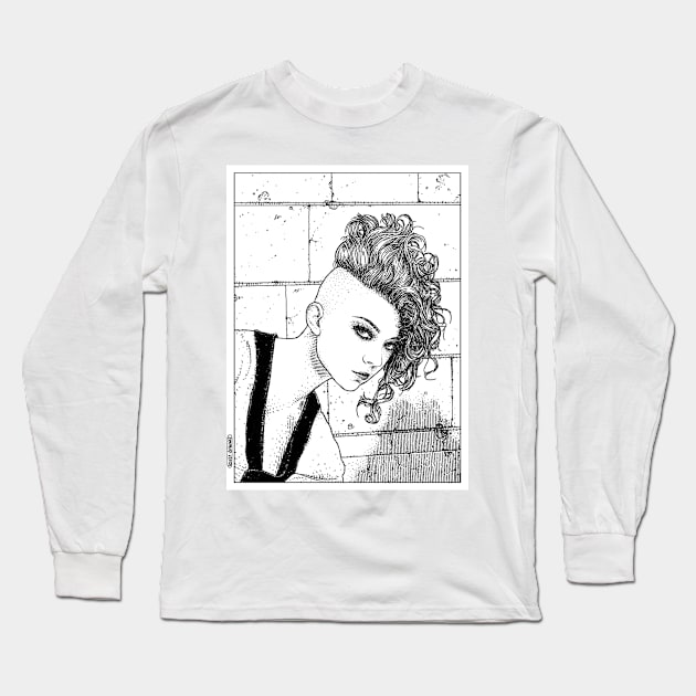 asc 651_La jeune rebelle (The young mohawk) Long Sleeve T-Shirt by apolloniasaintclair